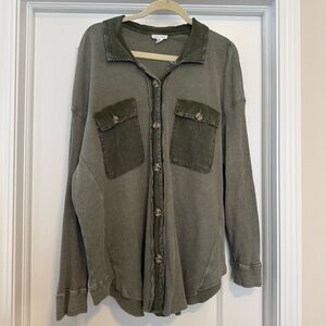 Olive Button Down Shirt